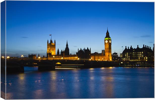 Houses of Parliament Night Canvas Print by David French