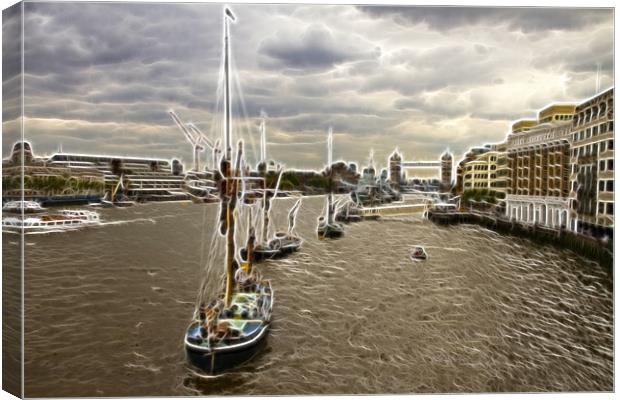 Thames Barges Tower Bridge 2012 Canvas Print by David French
