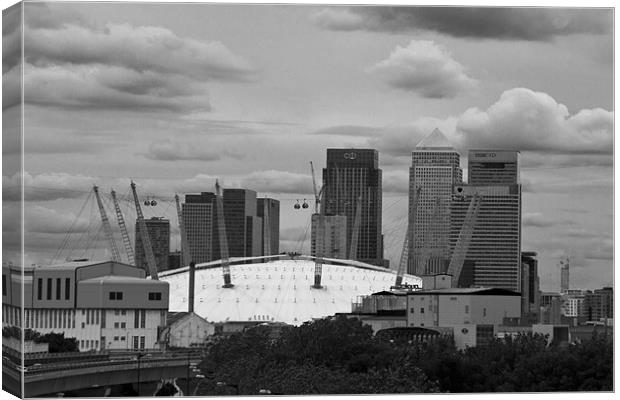 Canary Wharf Docklands O2 Canvas Print by David French