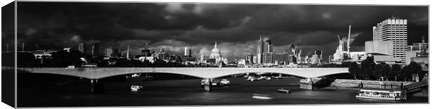 London  Skyline Waterloo  Bridge Canvas Print by David French