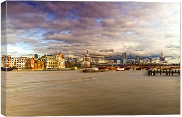 London  Skyline Waterloo  Bridge Canvas Print by David French