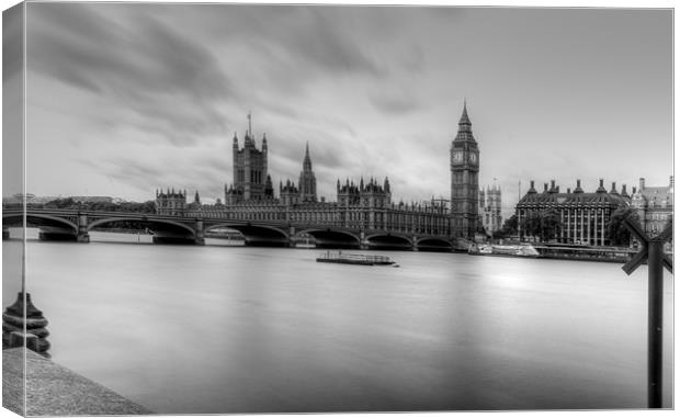 Big Ben and the houses of Parliament  bw Canvas Print by David French