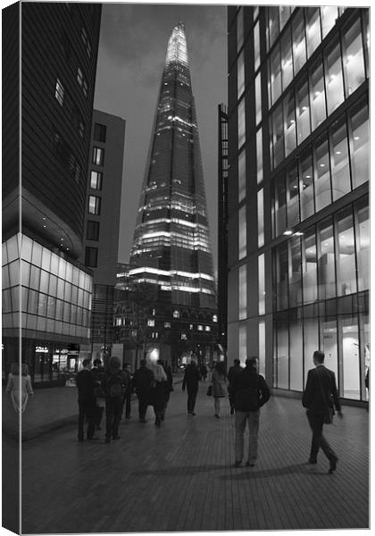 The Shard London skyline BW Canvas Print by David French