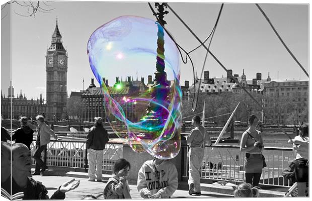 Bubbles Big Ben Canvas Print by David French