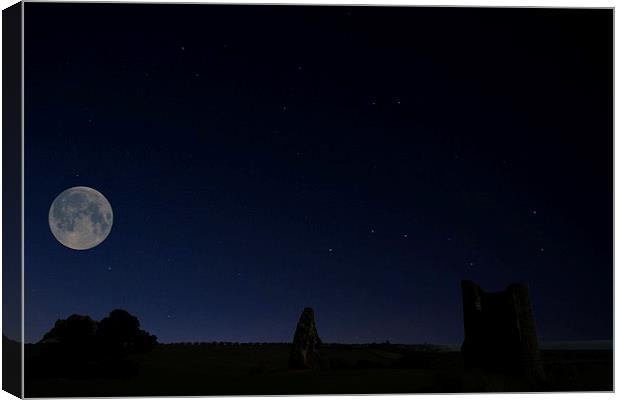 Moonlit Hadleigh Castle Canvas Print by David French