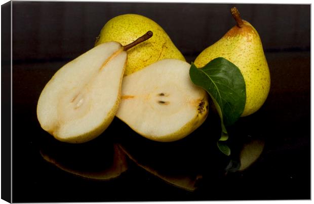 Fresh Pears Fruit Canvas Print by David French