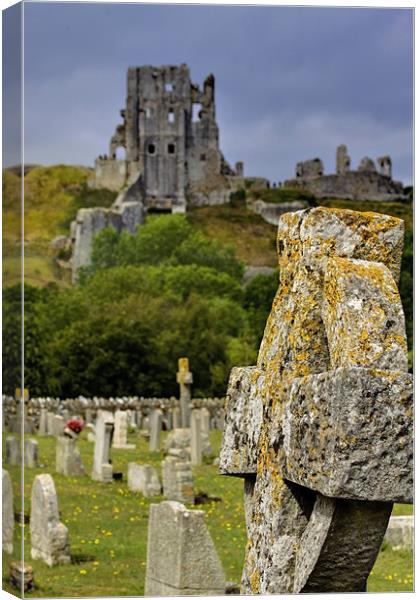 Corfe Castle and Corfe Dorset Canvas Print by David French