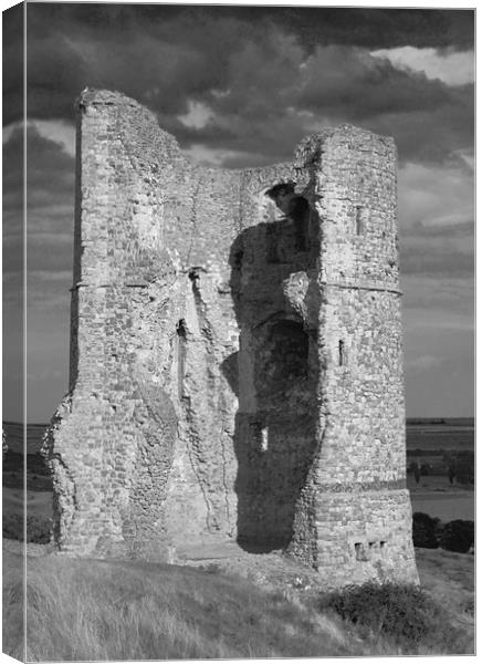 Hadleigh Castle storm clouds BW Canvas Print by David French