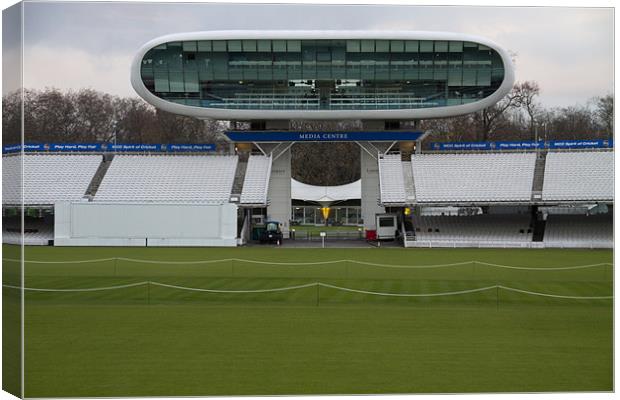 Lords Cricket ground media centre Canvas Print by David French