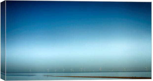 Whitstable Beach windfarm Canvas Print by David French