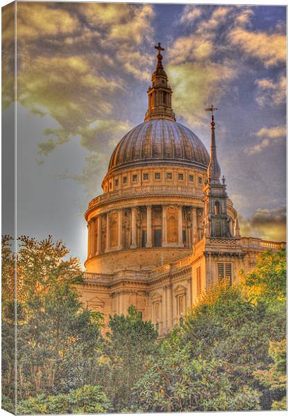 St Pauls Cathedral HDR version Canvas Print by David French