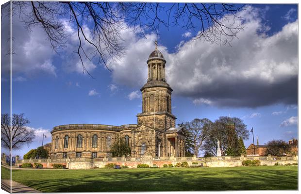 St Chads church Quarry Park Canvas Print by David French