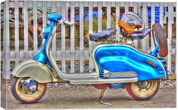 Vespa Scooter HDR Canvas Print by David French