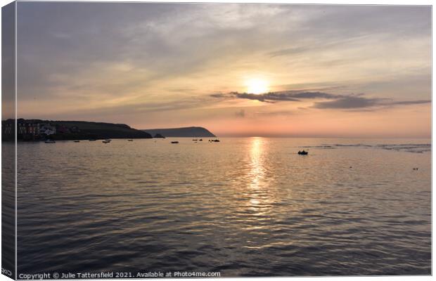 Pembrokeshire's sunset seascape Canvas Print by Julie Tattersfield