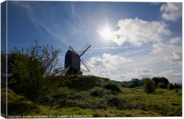 Brill windmill in the Autumn sunshine Canvas Print by Julie Tattersfield