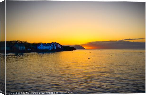 Wales coastal sunset beach glow Canvas Print by Julie Tattersfield