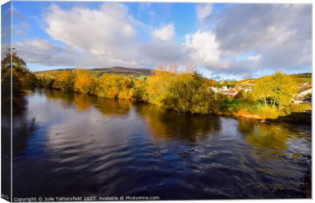 River Usk in Autumn Canvas Print by Julie Tattersfield