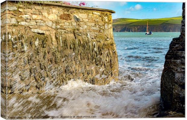 High tide finding a way to escape! Canvas Print by Julie Tattersfield