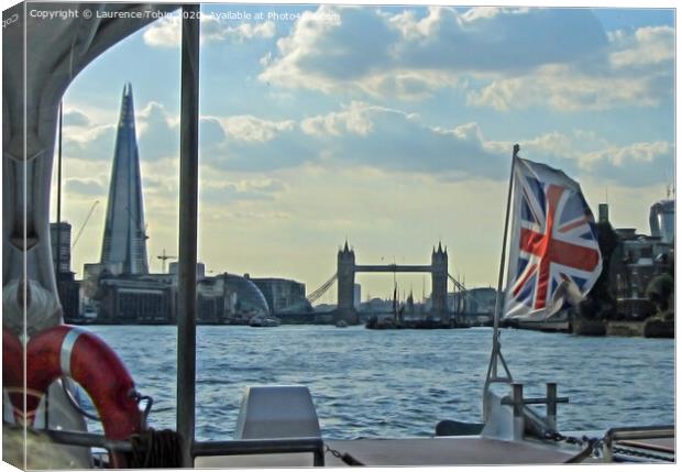 View from a Thames Clipper Canvas Print by Laurence Tobin