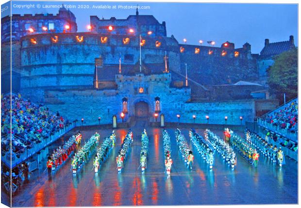 Massed Bands, The Edinburgh Tattoo Canvas Print by Laurence Tobin