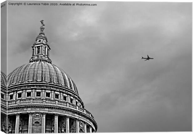 Flight over St Pauls Cathedral Canvas Print by Laurence Tobin