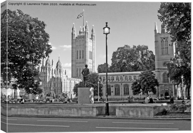 Pariament Square and Parliament, London Canvas Print by Laurence Tobin