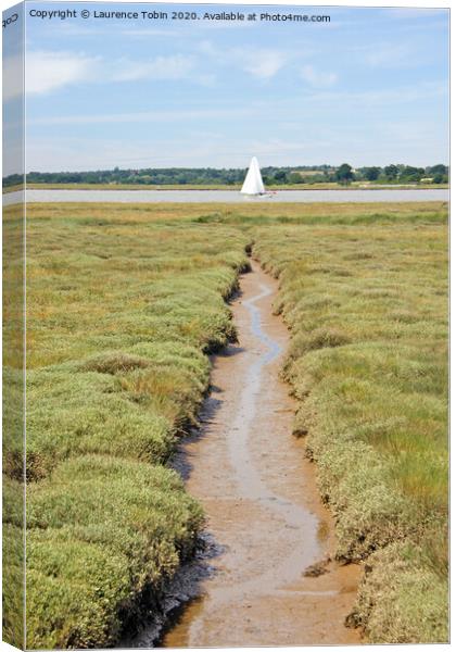 Sailing on the River Colne at Brightlingsea, Essex Canvas Print by Laurence Tobin
