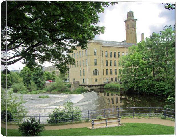 Shipley Weir, Saltaire, West Yorkshire Canvas Print by Laurence Tobin