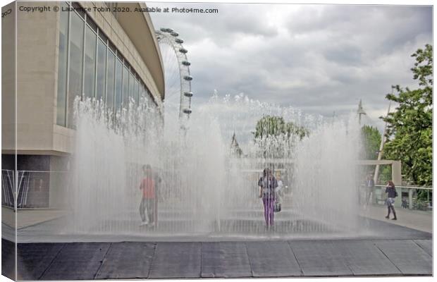 Royal Festival Hall Fountains, London Canvas Print by Laurence Tobin