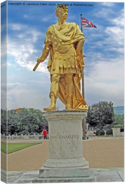 Charles II statue in Chelsea Canvas Print by Laurence Tobin