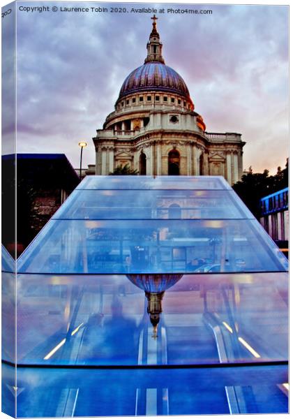 St PaulsCathedral  Reflected Canvas Print by Laurence Tobin
