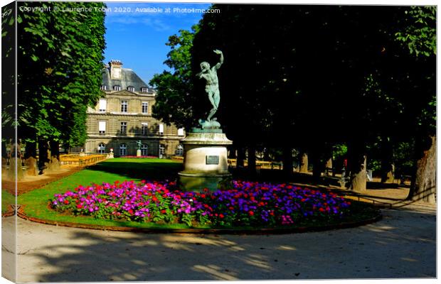 Dancing Satyr Statue, Luxembourg Gardens, Paris Canvas Print by Laurence Tobin