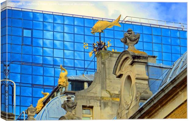 Old Billingsgate Weathervane, London Canvas Print by Laurence Tobin