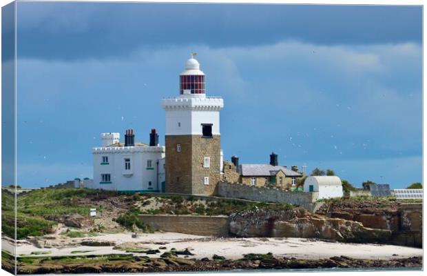 Coquet Island Lighthouse Northumberland Coast Canvas Print by David Thompson