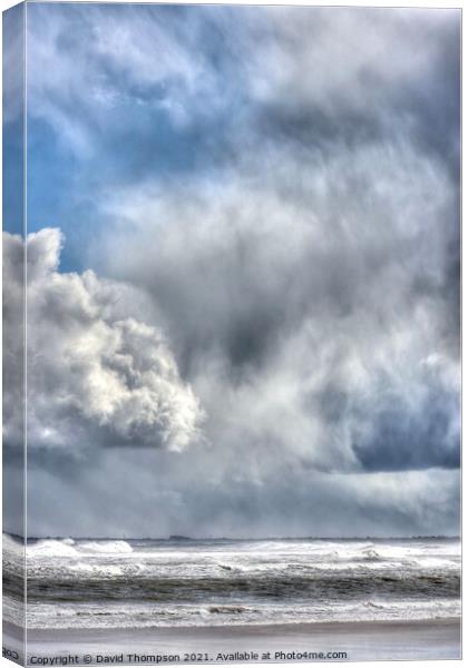 Storm Brewing on the Northumberland Coast  Canvas Print by David Thompson