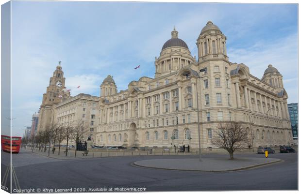 Port of Liverpool building, part of the three graces of Liverpool, Canvas Print by Rhys Leonard