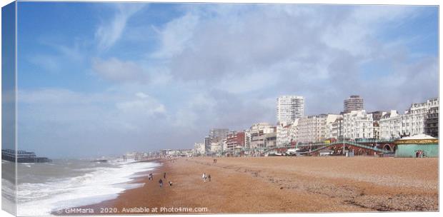  Sunny spring day on Brighton beach Canvas Print by Maria Galushkina