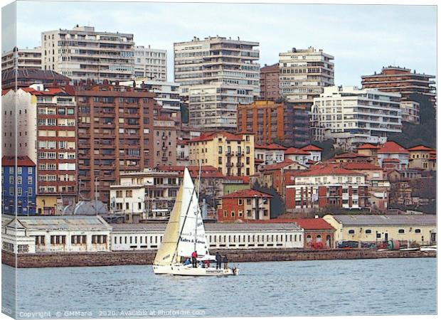 Santander city, bay, and yachting Canvas Print by Maria Galushkina