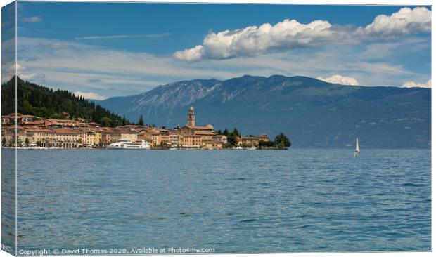 Majestic Beauty of Salo On Lake Garda Canvas Print by David Thomas