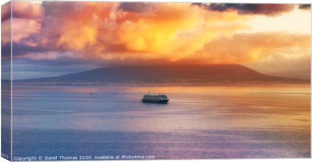  Majestic Sunrise Over The Bay Of Naples Canvas Print by David Thomas