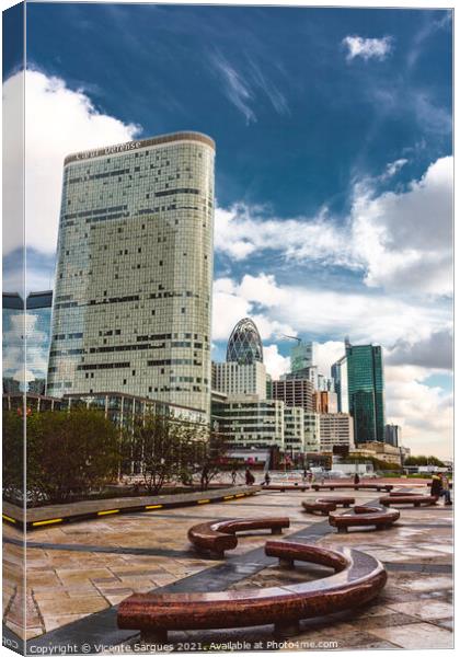 La Defense Square and financial buildings Canvas Print by Vicente Sargues