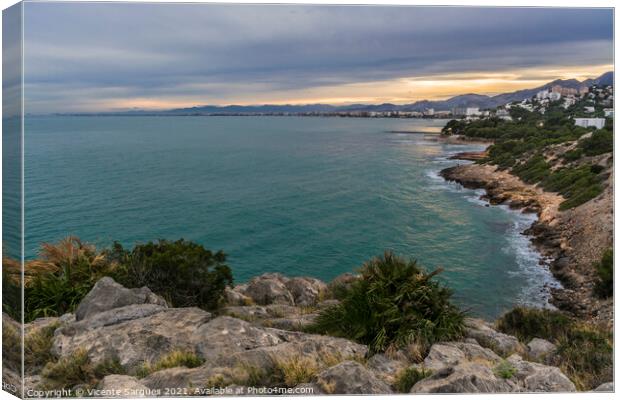 Benicassim coast from the hill Canvas Print by Vicente Sargues