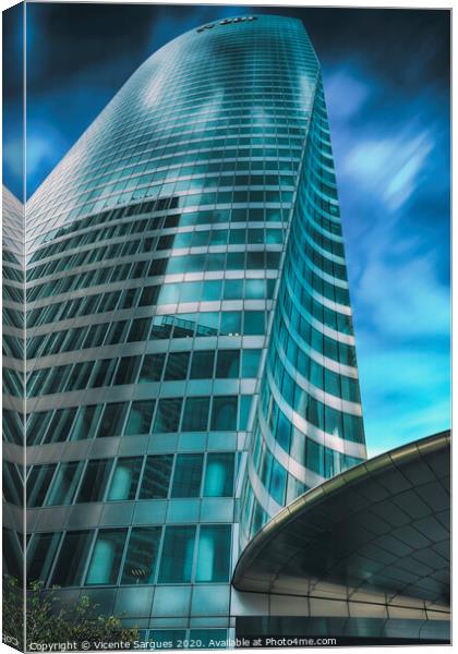 Blue sky and building Canvas Print by Vicente Sargues