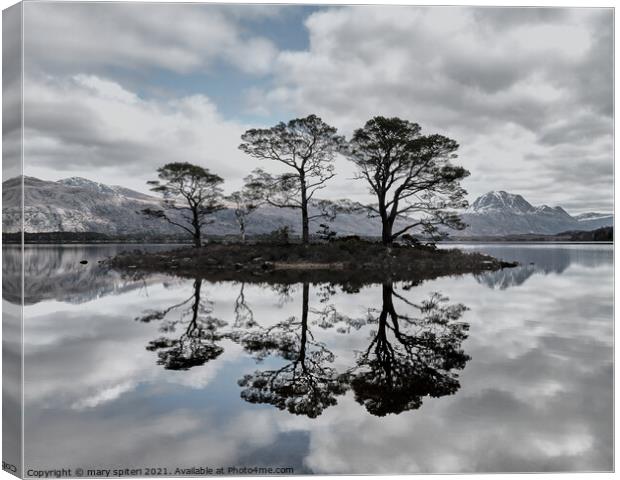 Loch Maree Reflections Canvas Print by mary spiteri