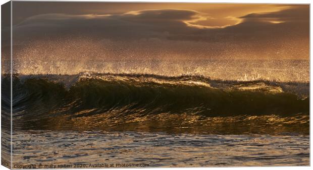 Beach at Sunset Canvas Print by mary spiteri