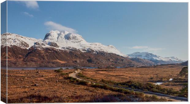 Mount Slioch in Winter Canvas Print by mary spiteri