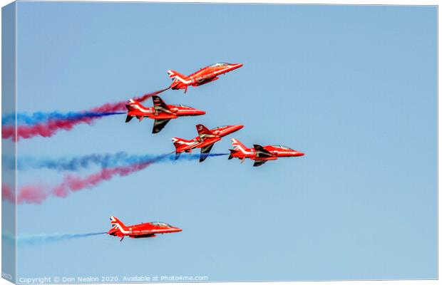 Thrilling Red Arrows Air Show Canvas Print by Don Nealon