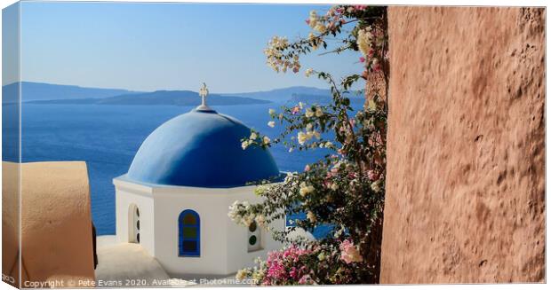 Colours of Santorini Canvas Print by Pete Evans