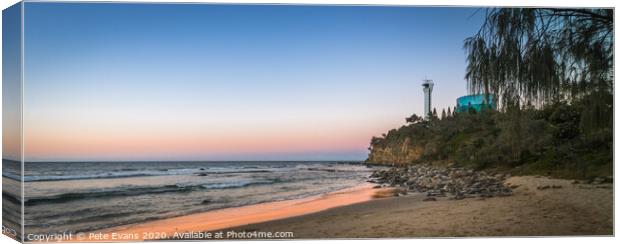 Sunset at Point Cartwright Canvas Print by Pete Evans