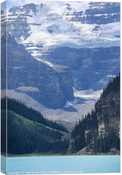 Lake Louise and the Mountain Canvas Print by Pete Evans